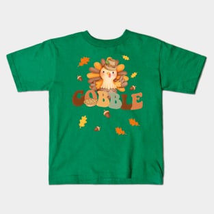 Gobble Gobble Gobble Text Kids T-Shirt